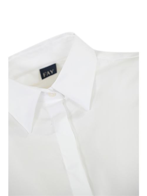Camicia in popeline con collo italiano bianco FAY | NCWA148565S ORMB001